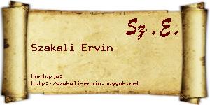 Szakali Ervin névjegykártya