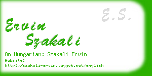 ervin szakali business card